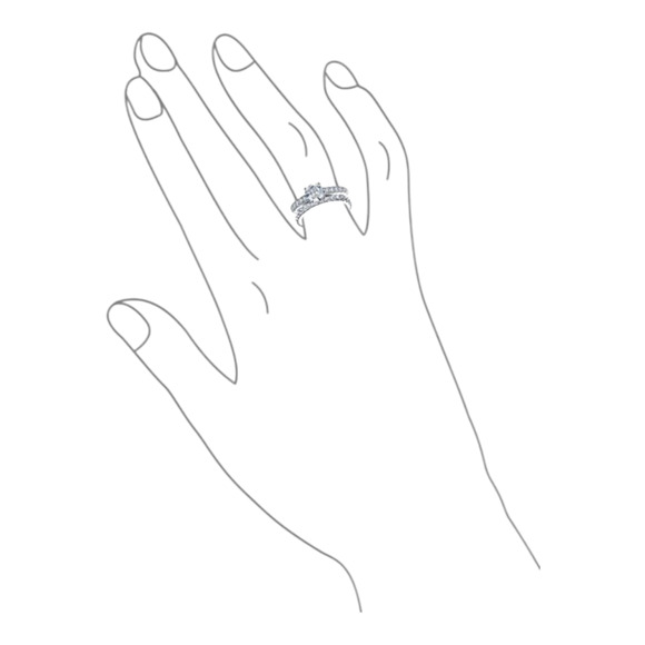 Solitaire Engagement Wedding Ring Set 2 Cz Solitaire Eternity Band Silver Size 5 - Picture 4 of 9